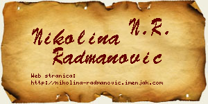 Nikolina Radmanović vizit kartica